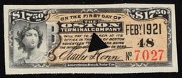 1921 Boston Terminal Company $17.50 Note Grades Choice AU/BU Slider