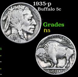 1935-p Buffalo Nickel 5c Grades f+