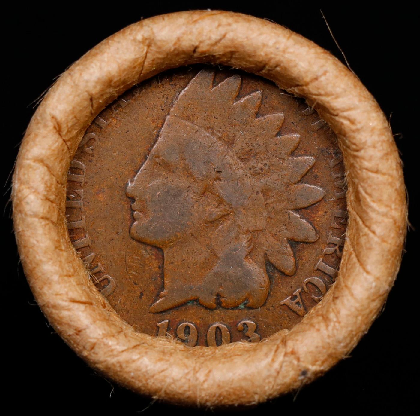 Lincoln Wheat Cent 1c Mixed Roll Orig Brandt McDonalds Wrapper, 1917-d end, 1903 Indian other end