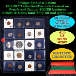 Unique Father & 2 Sons US ONLY Collection,The kids focused on Proofs and Dad on SILVER business stri