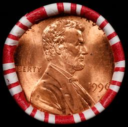 1-10 FREE BU RED Penny rolls with win of this 1996-p SOLID RED BU Lincoln 1c roll incredibly FUN whe