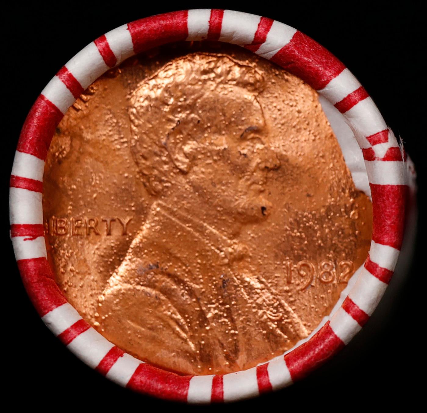 1-10 FREE BU RED Penny rolls with win of this 1982-p SOLID RED BU Lincoln 1c roll incredibly FUN whe