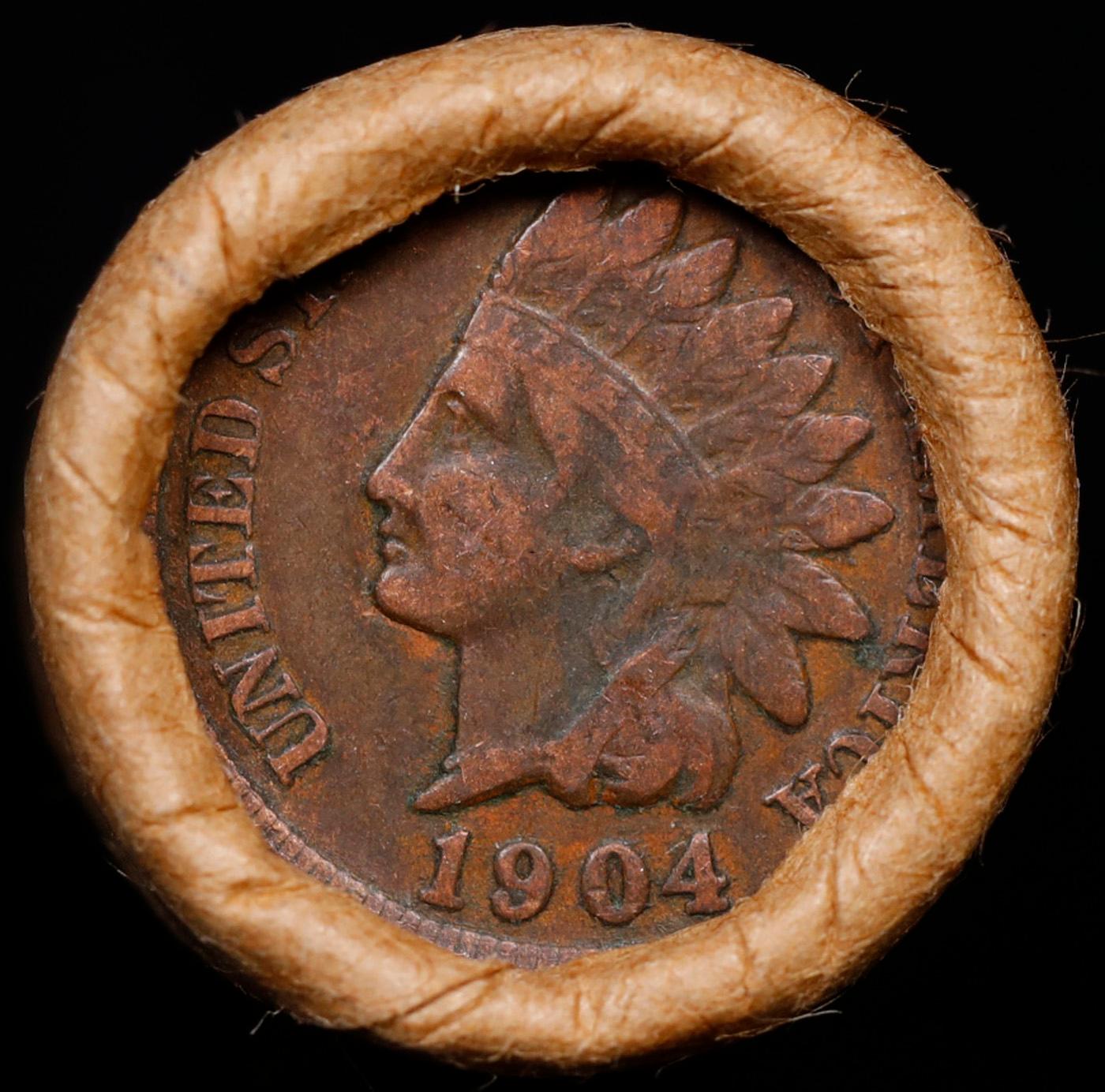 Lincoln Wheat Cent 1c Mixed Roll Orig Brandt McDonalds Wrapper, 1919-d end, 1904 Indian other end