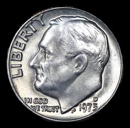 1975-d Roosevelt Dime 10c Grades GEM++ Unc