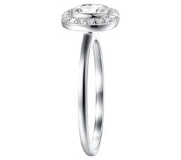 Decadence sterling Silver 5mm Round Halo Engagement Ring Size 6