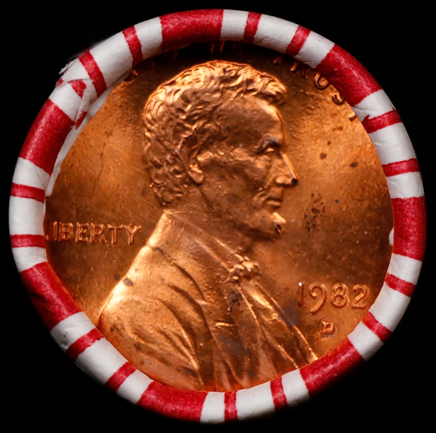 1-10 FREE BU RED Penny rolls with win of this 1982-d SOLID RED BU Lincoln 1c roll incredibly FUN whe