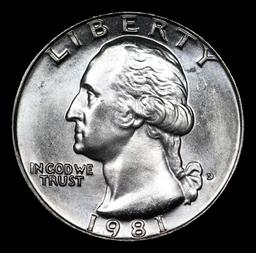 1981-d Washington Quarter 25c Grades GEM++ Unc