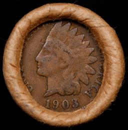 Lincoln Wheat Cent 1c Mixed Roll Orig Brandt McDonalds Wrapper, 1919-d end, 1903 Indian other end