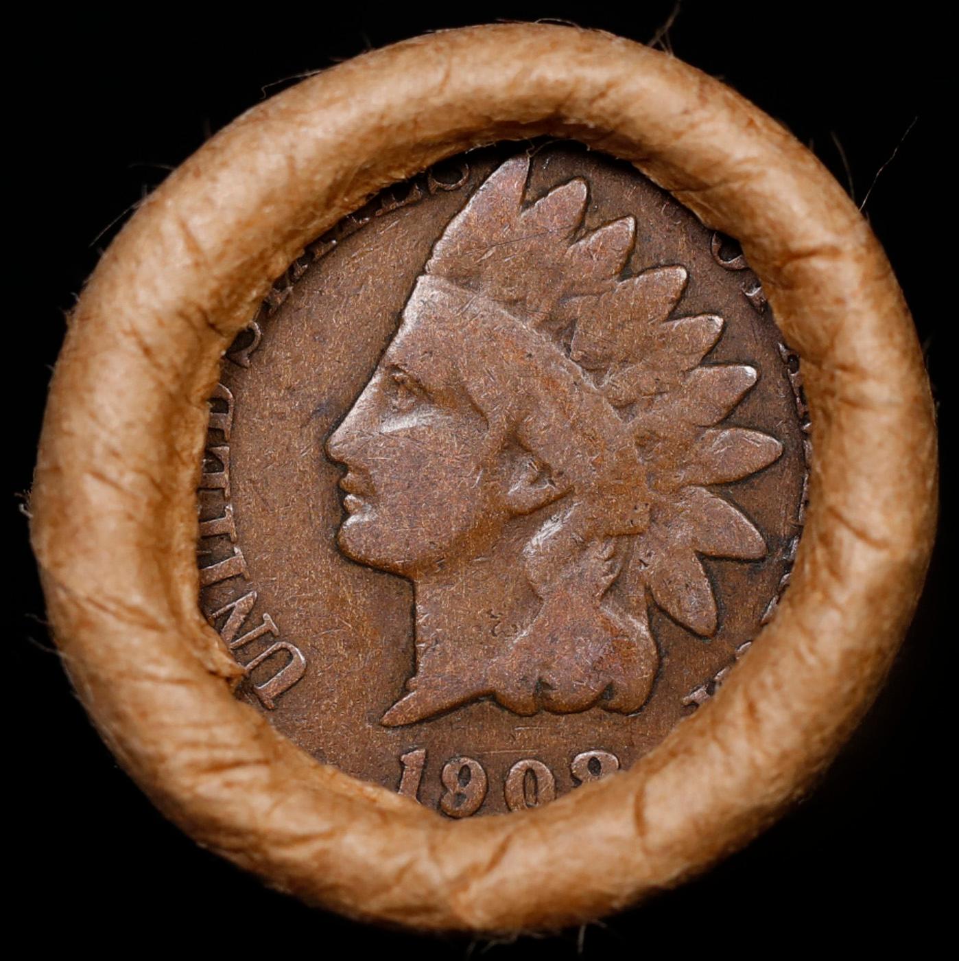 Lincoln Wheat Cent 1c Mixed Roll Orig Brandt McDonalds Wrapper, 1918-d end, 1908 Indian other end