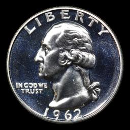 Proof 1962 Washington Quarter 25c Grades GEM++ Proof Cameo