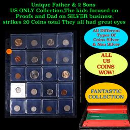 Unique Father & 2 Sons US ONLY Collection,The kids focused on Proofs and Dad on SILVER business stri