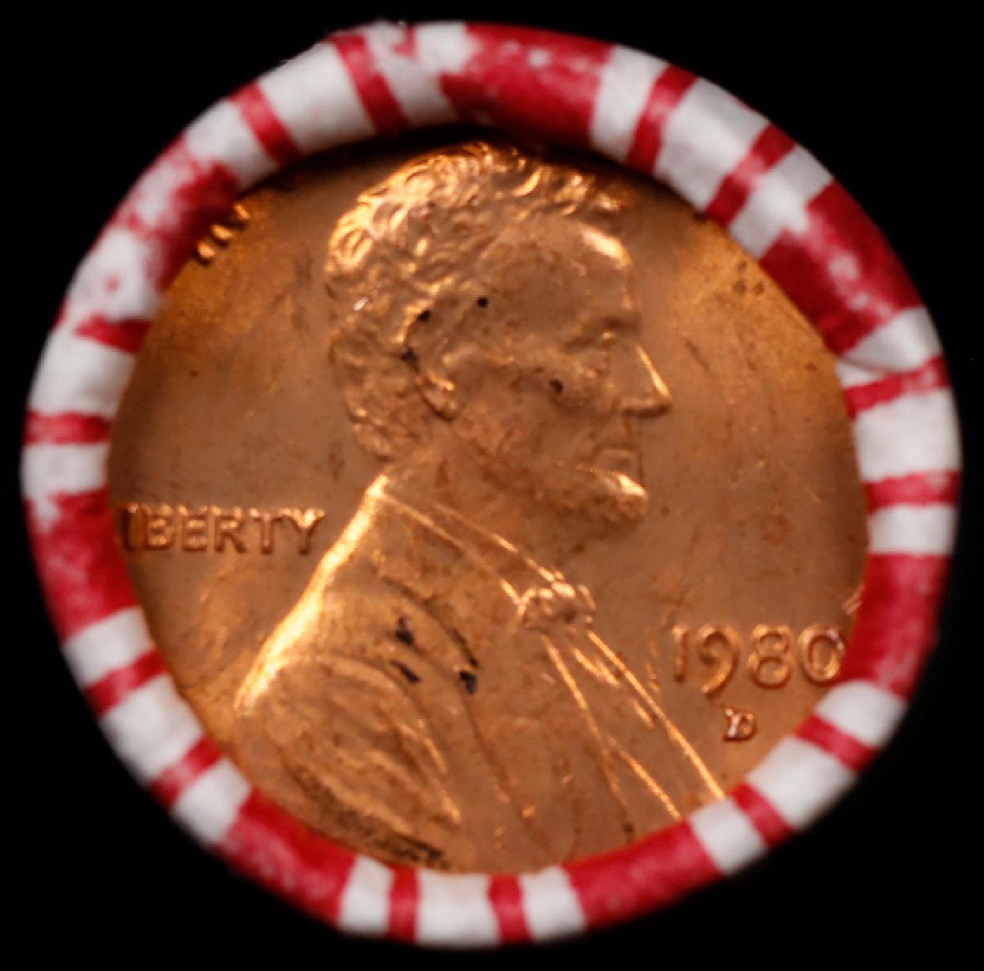 CRAZY Penny Wheel Buy THIS 1980-d solid Red BU Lincoln 1c roll & get 1-10 BU Red rolls FREE WOW