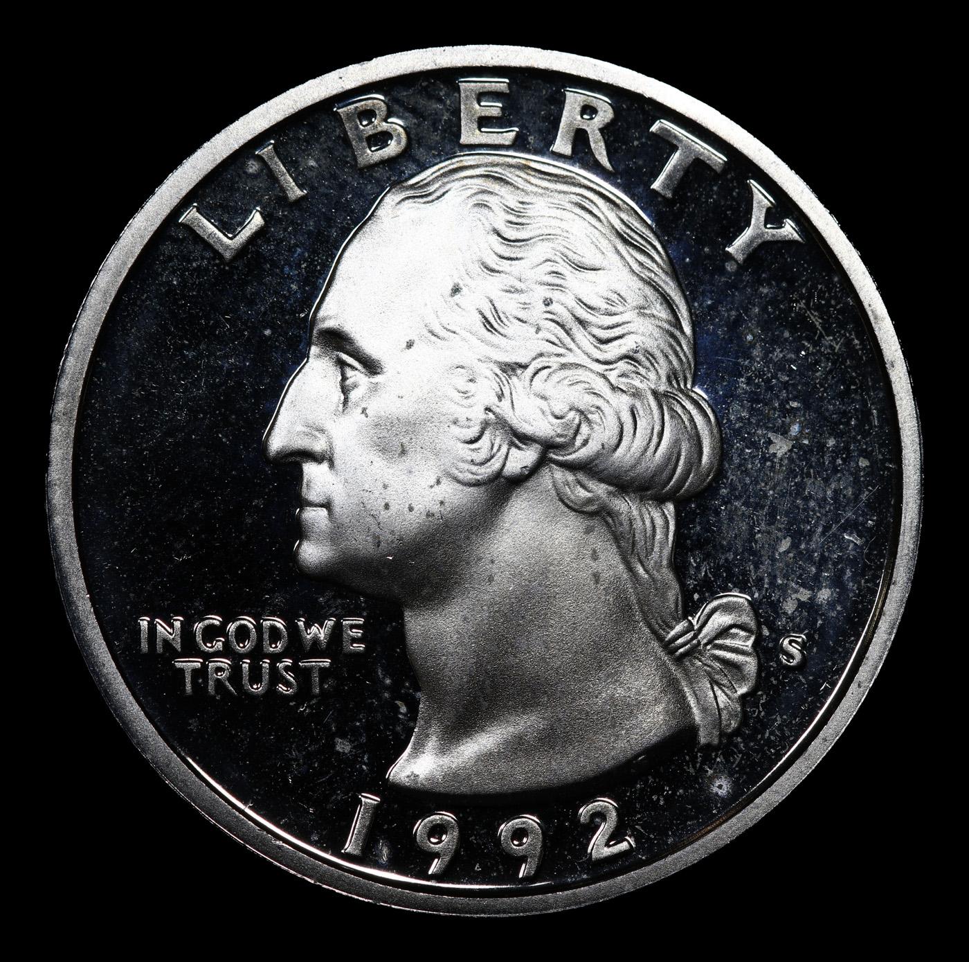 Proof 1992-s Silver Washington Quarter 25c Grades GEM++ Proof Deep Cameo