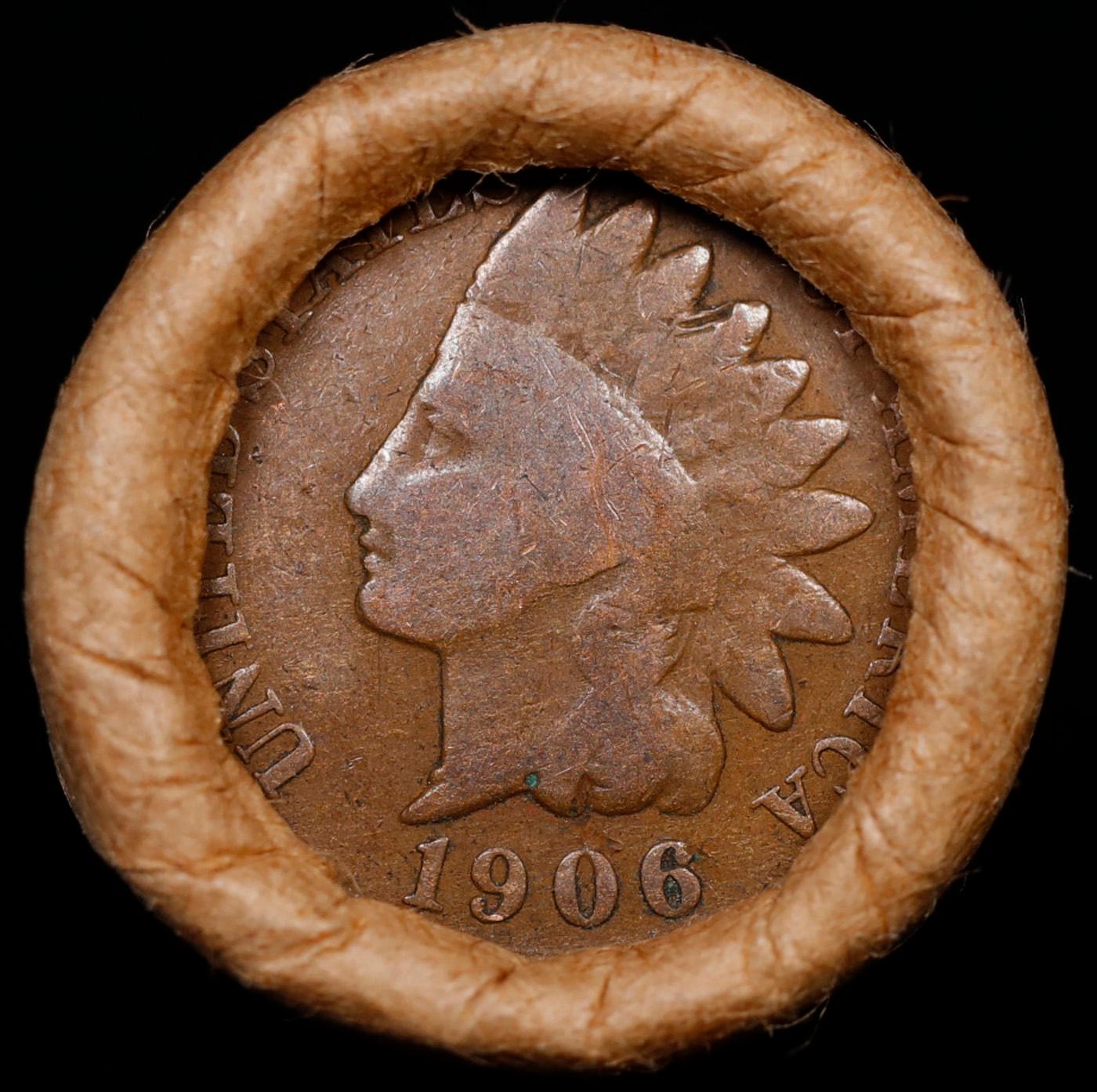 Lincoln Wheat Cent 1c Mixed Roll Orig Brandt McDonalds Wrapper, 1917-d end, 1906 Indian other end