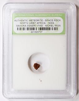 Authentic Meteorite Space Rock North West Africa, Sahara Desert Find Graded By INB