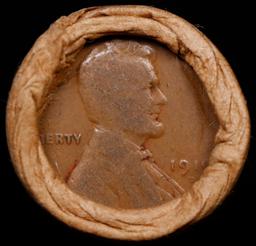 Lincoln Wheat Cent 1c Mixed Roll Orig Brandt McDonalds Wrapper, 1919-d end, 1907 Indian other end