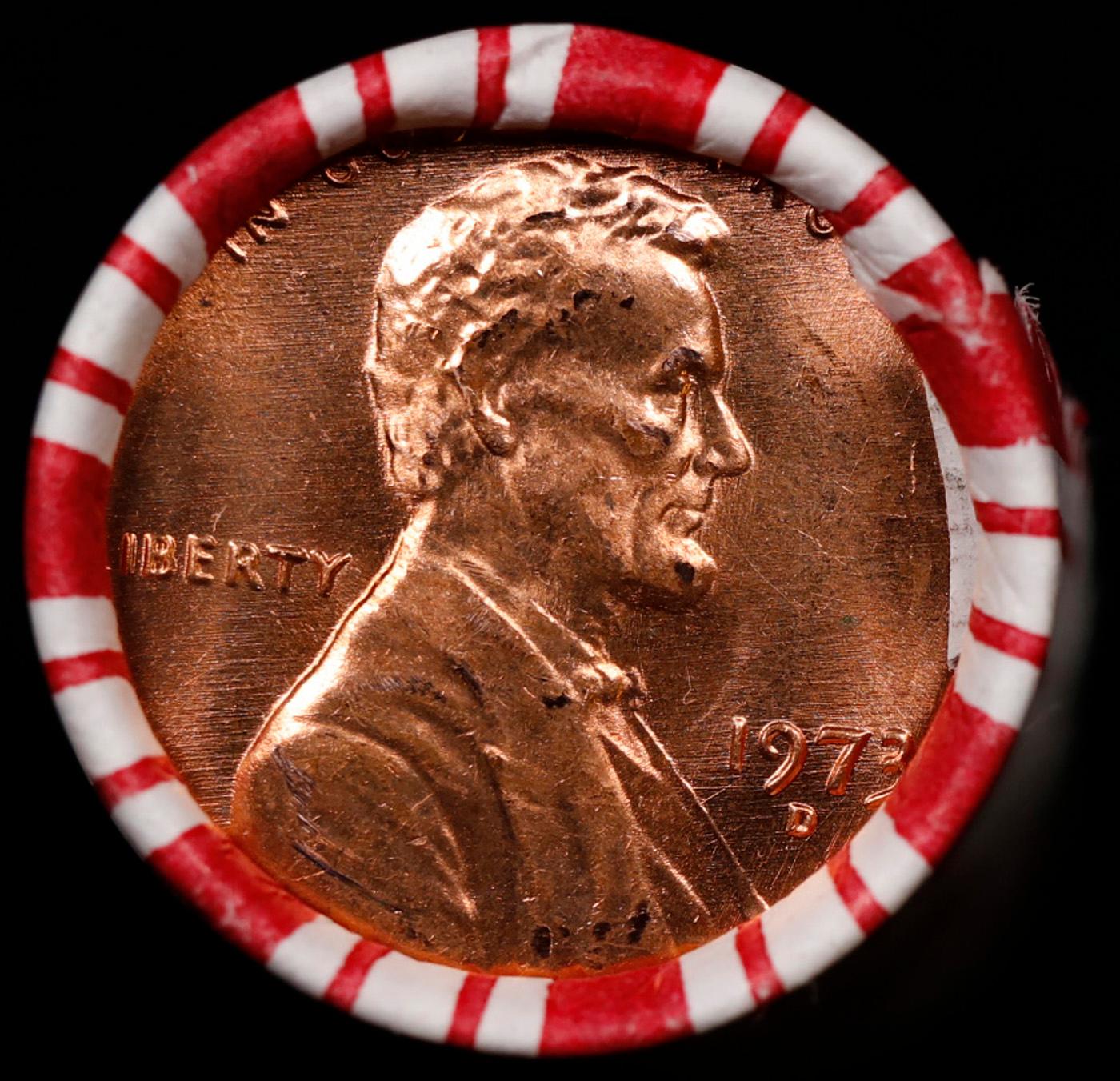 CRAZY Penny Wheel Buy THIS 1973-d solid Red BU Lincoln 1c roll & get 1-10 BU Red rolls FREE WOW