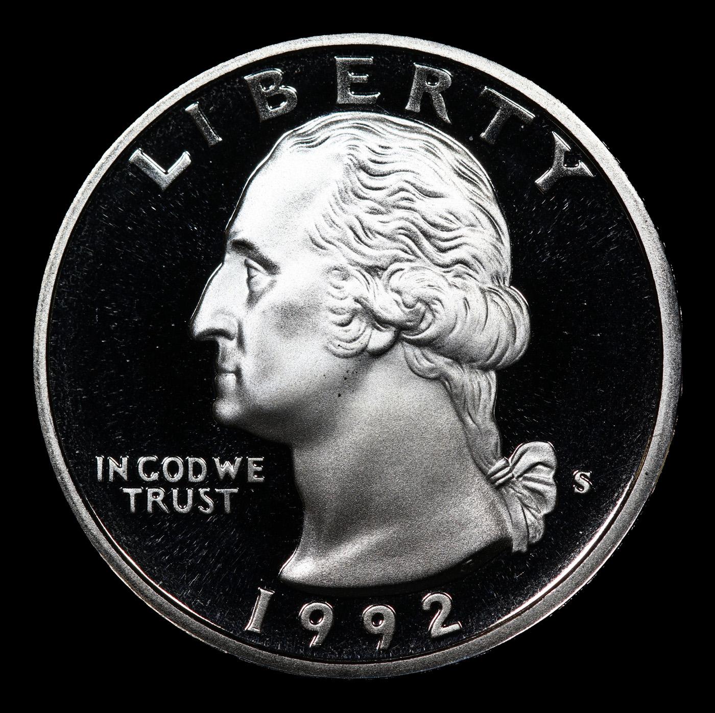 Proof 1992-s Washington Quarter 25c Grades GEM++ Proof Deep Cameo