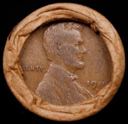 Lincoln Wheat Cent 1c Mixed Roll Orig Brandt McDonalds Wrapper, 1919-d end, 1900 Indian other end