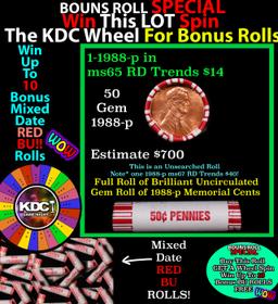 INSANITY The CRAZY Penny Wheel 1000’s won so far, WIN this 1988-p BU RED roll get 1-10 FREE