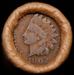 Lincoln Wheat Cent 1c Mixed Roll Orig Brandt McDonalds Wrapper, 1918-d end, 1902 Indian other end