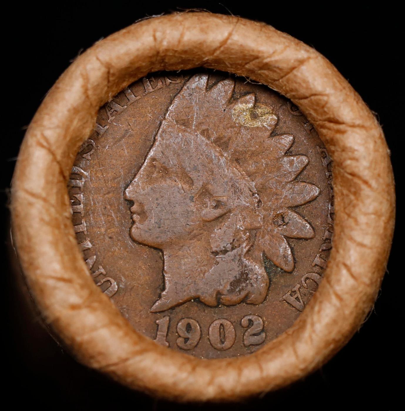 Lincoln Wheat Cent 1c Mixed Roll Orig Brandt McDonalds Wrapper, 1918-d end, 1902 Indian other end