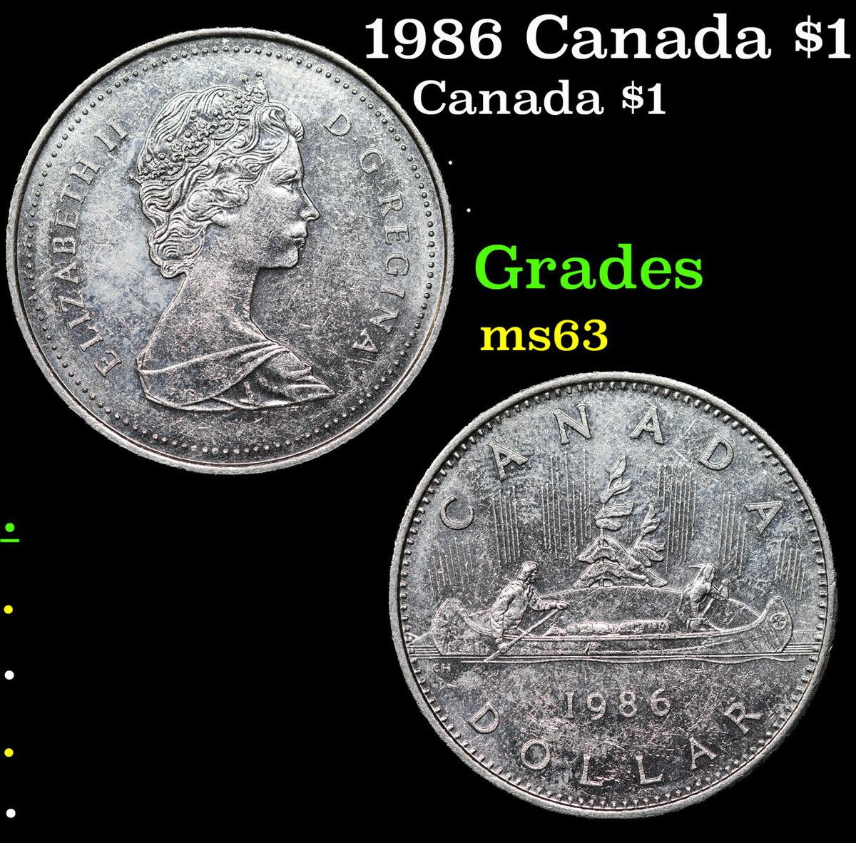 1986 Canada $1 Canada Dollar 1 Grades Select Unc