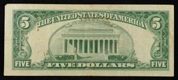 1963 $5 Red Seal United States Note Grades vf++