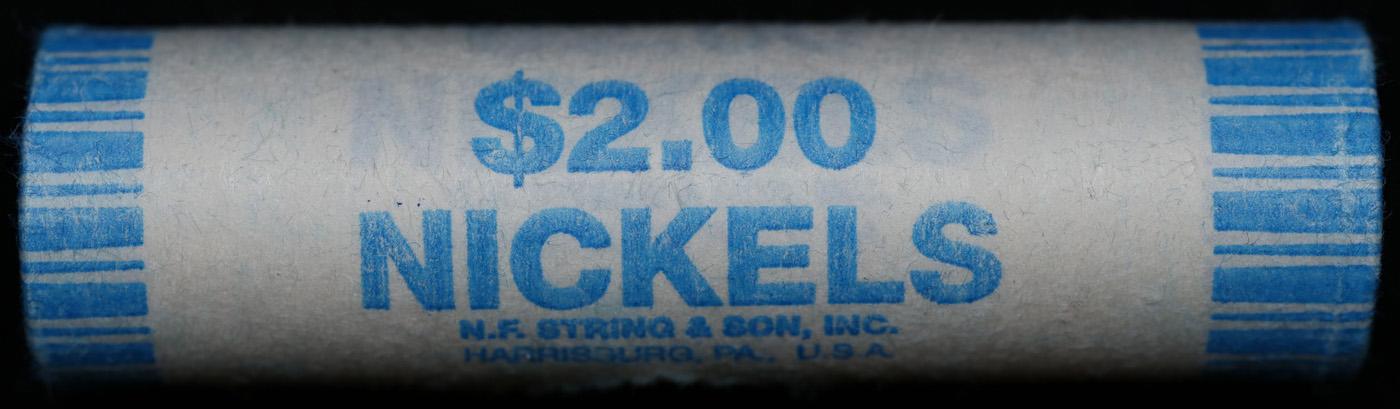 BU Shotgun Jefferson 5c roll, 1999-p 40 pcs N.F. String & Son $2 Nickel Wrapper