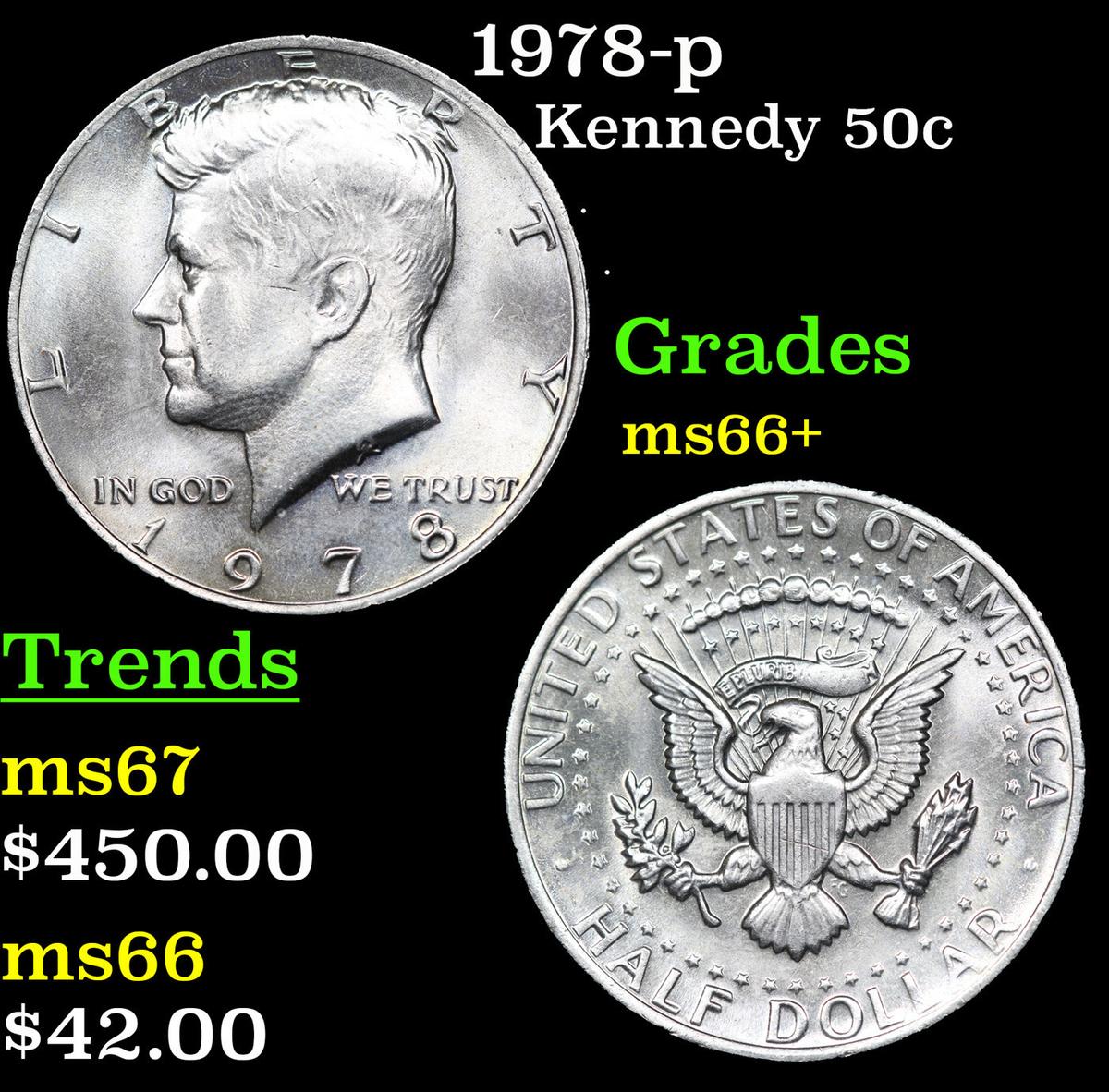 1978-p Kennedy Half Dollar 50c Grades GEM++ Unc