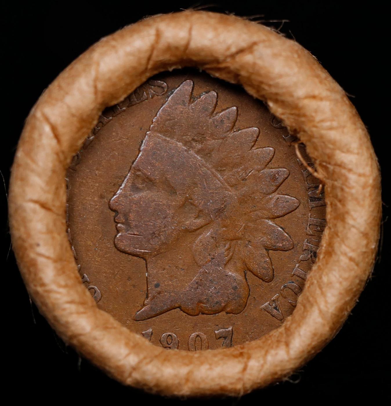 Lincoln Wheat Cent 1c Mixed Roll Orig Brandt McDonalds Wrapper, 1917-d end, 1907 Indian other end