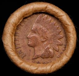 Lincoln Wheat Cent 1c Mixed Roll Orig Brandt McDonalds Wrapper, 1919-d end, 1897 Indian other end