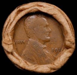 Lincoln Wheat Cent 1c Mixed Roll Orig Brandt McDonalds Wrapper, 1919-d end, 1908 Indian other end