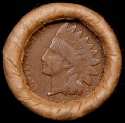 Lincoln Wheat Cent 1c Mixed Roll Orig Brandt McDonalds Wrapper, 1919-d end, 1908 Indian other end