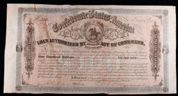 1864 Confederate States $100 Civil War Loan Bond Grades