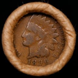 Lincoln Wheat Cent 1c Mixed Roll Orig Brandt McDonalds Wrapper, 1918-d end, 1896 Indian other end