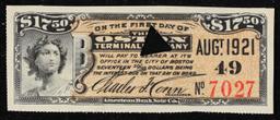 1921 Boston Terminal Company $17.50 Note Grades Choice AU/BU Slider