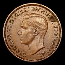 1940 Great Britain 1 Penny KM# 845 Grades Choice AU