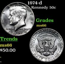 1974-d Kennedy Half Dollar 50c Grades GEM+ Unc