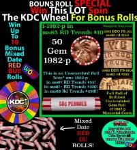 CRAZY Penny Wheel Buy THIS 1982-p solid Red BU Lincoln 1c roll & get 1-10 BU Red rolls FREE WOW