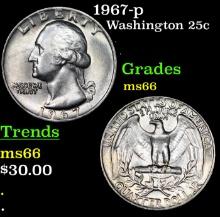 1967-p Washington Quarter 25c Grades GEM+ Unc