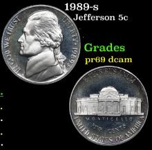 Proof 1989-s Jefferson Nickel 5c Grades GEM++ Proof Deep Cameo