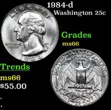 1984-d Washington Quarter 25c Grades GEM+ Unc