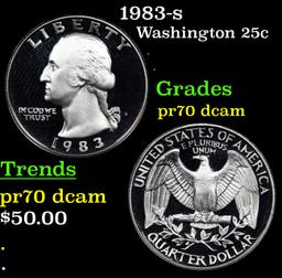 Proof 1983-s Washington Quarter 25c Grades GEM++ Proof Deep Cameo