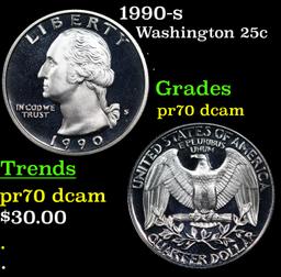 Proof 1990-s Washington Quarter 25c Grades GEM++ Proof Deep Cameo