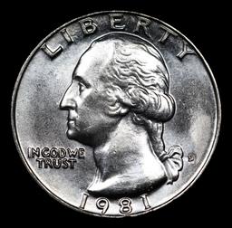 1981-d Washington Quarter 25c Grades GEM++ Unc