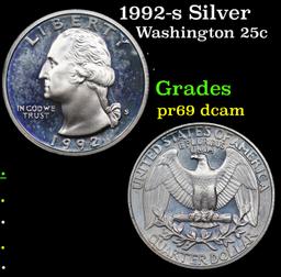 Proof 1992-s Silver Washington Quarter 25c Grades GEM++ Proof Deep Cameo