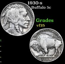 1930-s Buffalo Nickel 5c Grades vf+