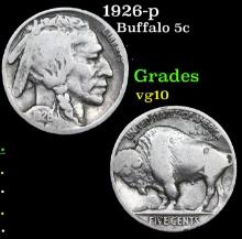 1926-p Buffalo Nickel 5c Grades vg+
