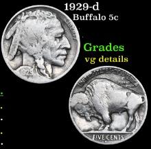 1929-d Buffalo Nickel 5c Grades vg details